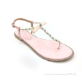 T-Strap Pearl Ballet Flat Sandals